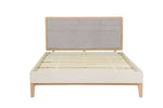 Dove grey painted wooden bed - Baobab Series