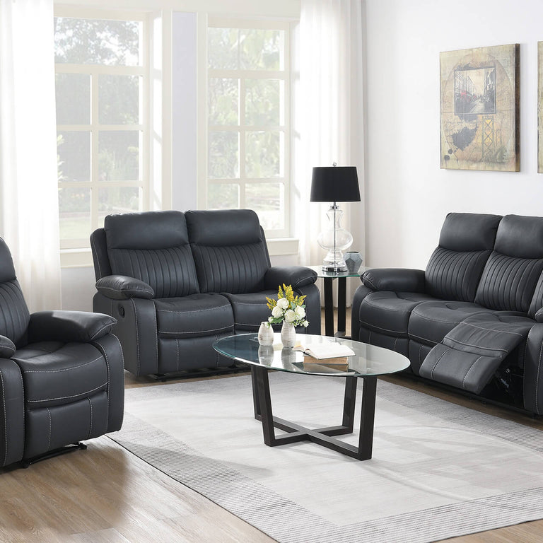 Barkley 2 Seater Sofa Manual Recliner Dark Grey