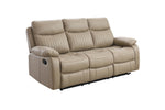 Elegant Barkley 3 Seater Manual Recliner Brown with easy-to-use recliner feature