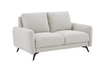 Barnaby Fixed oatmeal 3 seater sofa with black legs
