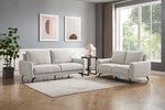 Elegant 3 seater sofa Barnaby Fixed oatmeal color
