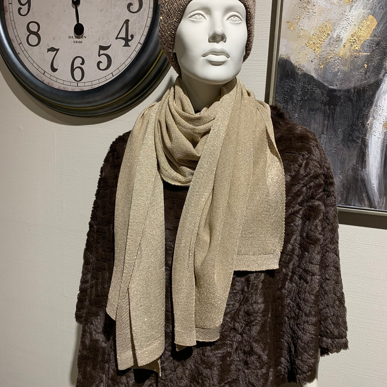 Beige Sparkling Scarf – Elegant Scarf for Women & Gift