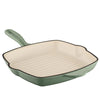 Cast iron grill pan for versatile cooking.
