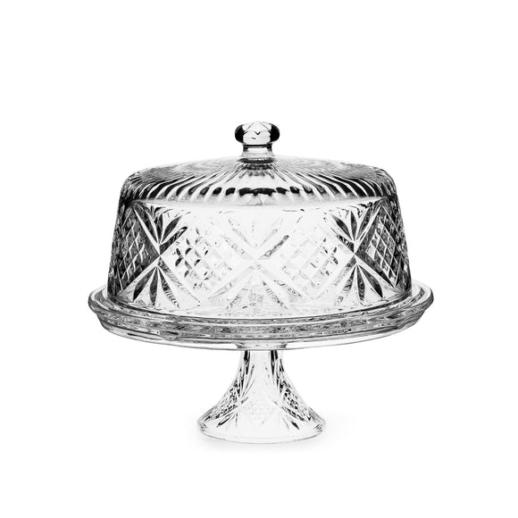 Elegant cake stand with lid for stylish serving
