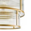 Modern pendant ceiling light with ribbed glass and bronze finish