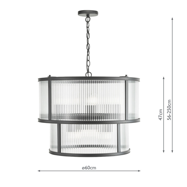 Bianka 6 Light Pendant Matt Black - Modern Industrial Lighting
