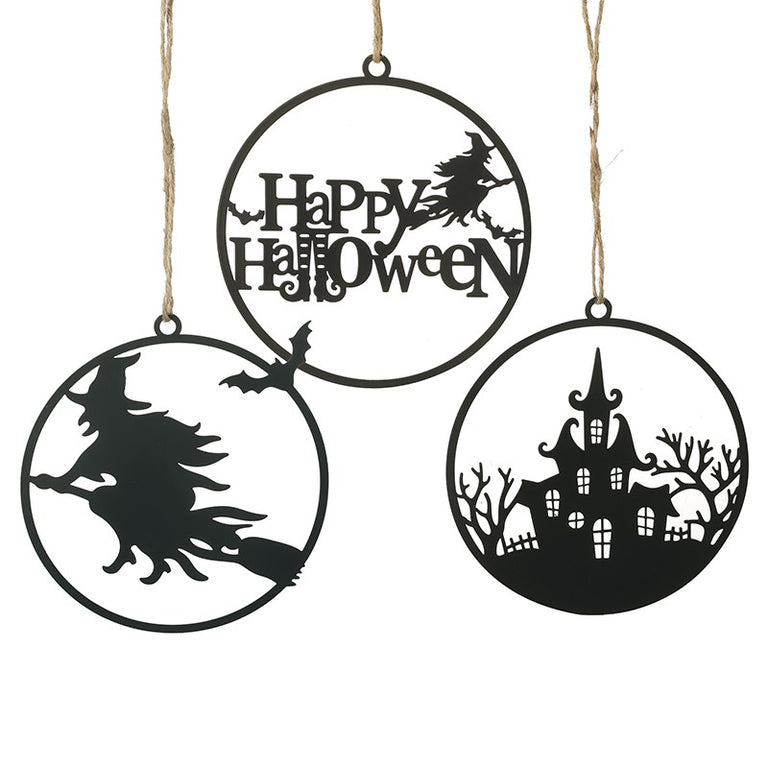Black Metal Halloween Hanging Decs