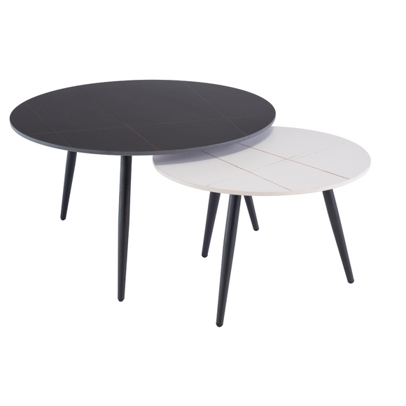 Stylish Blake Nest of Tables Black & White for modern interiors
