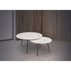 Stylish circle nest tables perfect for contemporary living room furniture.
