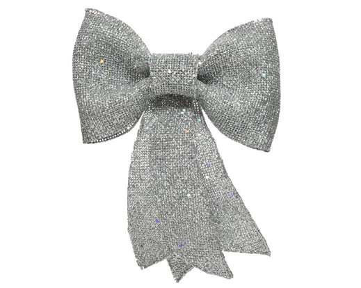 Christmas bow with silver glitters for decoration