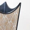 Bruna Umbrella Stand Black/gold side panels pattern