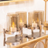 Stylish Bubble Candle Holder 5 Glass Gold with Smoked Glass
