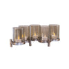 Modern Bubble Candle Holder 5 Glass Gold with Smoked Glass Tubes