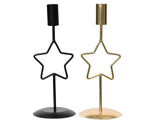 Candleholder Iron Star With Iron Candle Cup 2col