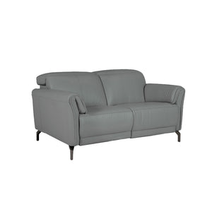 Sleek Steel 2 Seater Sofa with Black Chrome Leg.