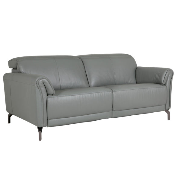 Sleek Steel 3 Seater Sofa with Black Chrome Leg.