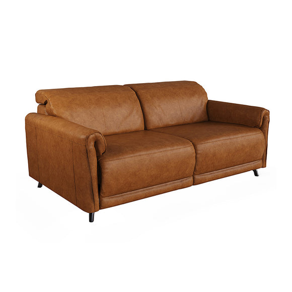 Tan Leather 3 Seater Sofa: Elegant Living Room Furniture.