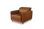 Sleek Single Seater Sofa in Tan Leather.