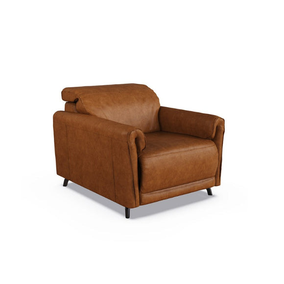 Premium Tan Leather Armchair for Ultimate Comfort.