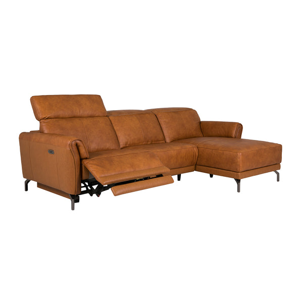 Chic Leather Recliner Corner Sofa - Enhance Your Space.