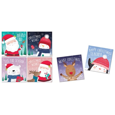 Cards XMAS Santa School 30 Pack