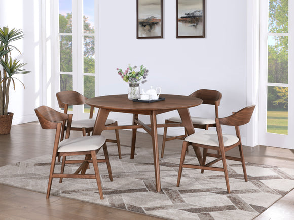 Dining Set Carrington Walnut Round Dining Set Classic Style
