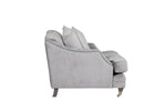 Silver Love Seat with Boucle Accents - Elevate Your Lounge Space