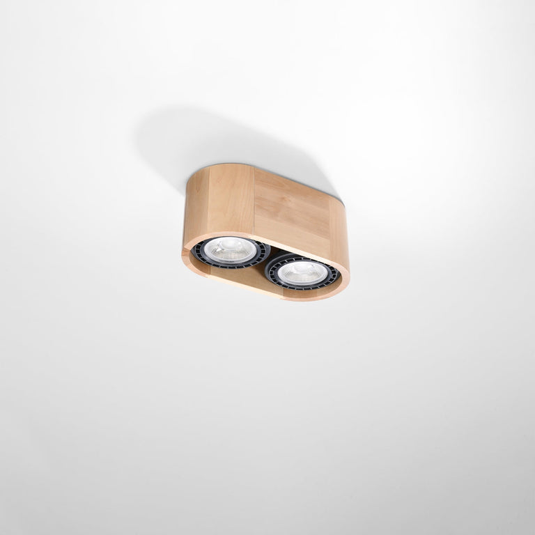 Sollux Lighting Ceiling Lamp BASIC 2 Natural Wood