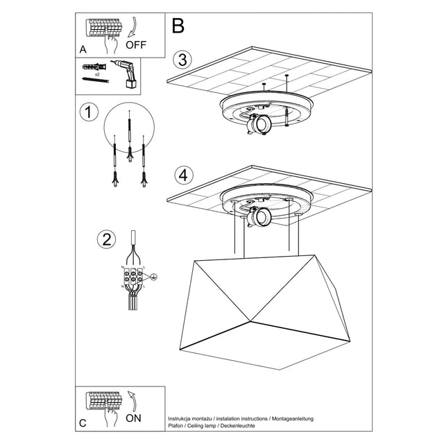 Sollux Lighting Ceiling Lamp HEXA 25 White
