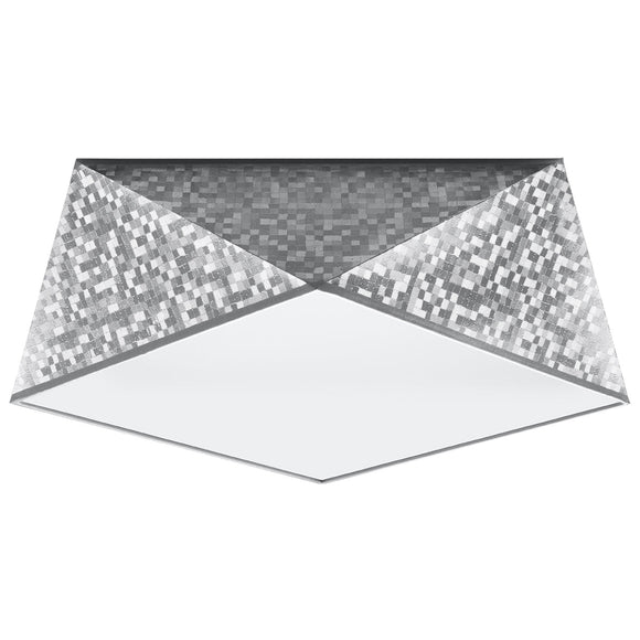 Geometric flush ceiling lights from Sollux Lighting HEXA 35 silver