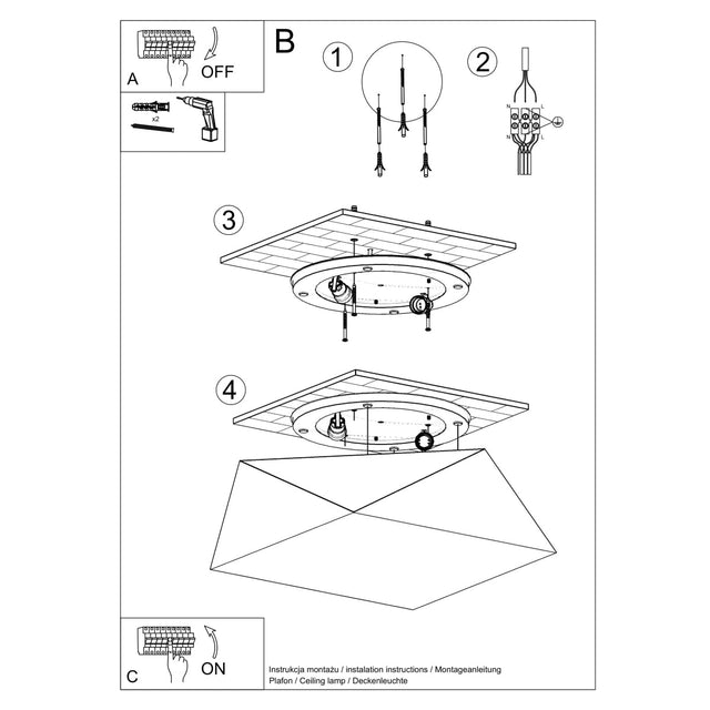 Sollux Lighting Ceiling Lamp HEXA 35 White