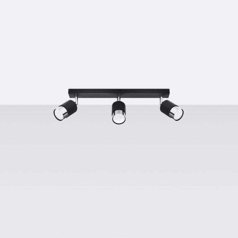 Sollux Lighting Ceiling Lamp NERO 3 Black/Chrome