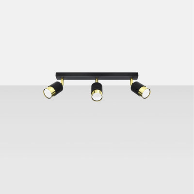 Sollux Lighting Ceiling Lamp NERO 3 Black/Golden