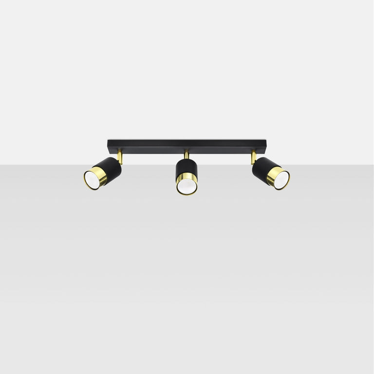 Sollux Lighting Ceiling Lamp NERO 3 Black/Golden