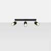 Elegant Sollux Lighting  Ceiling lamp NERO 3 black/golden with adjustable arms