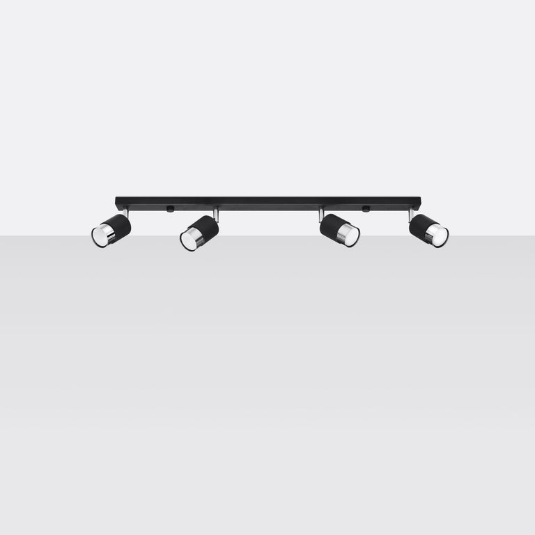 Sollux Lighting Ceiling Lamp NERO 4 Black/Chrome