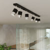 Ceiling lamp NERO 4 black/chrome for low ceiling compatibility