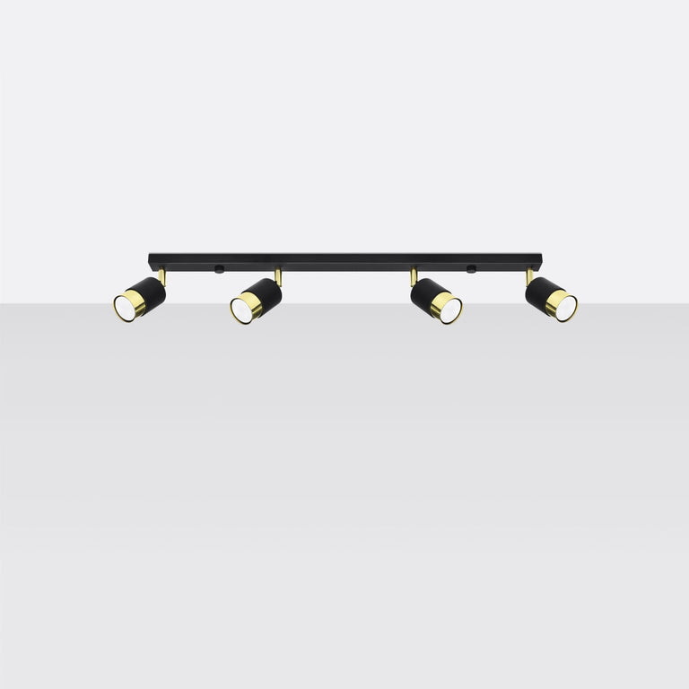 Sollux Lighting Ceiling Lamp NERO 4 Black/Golden