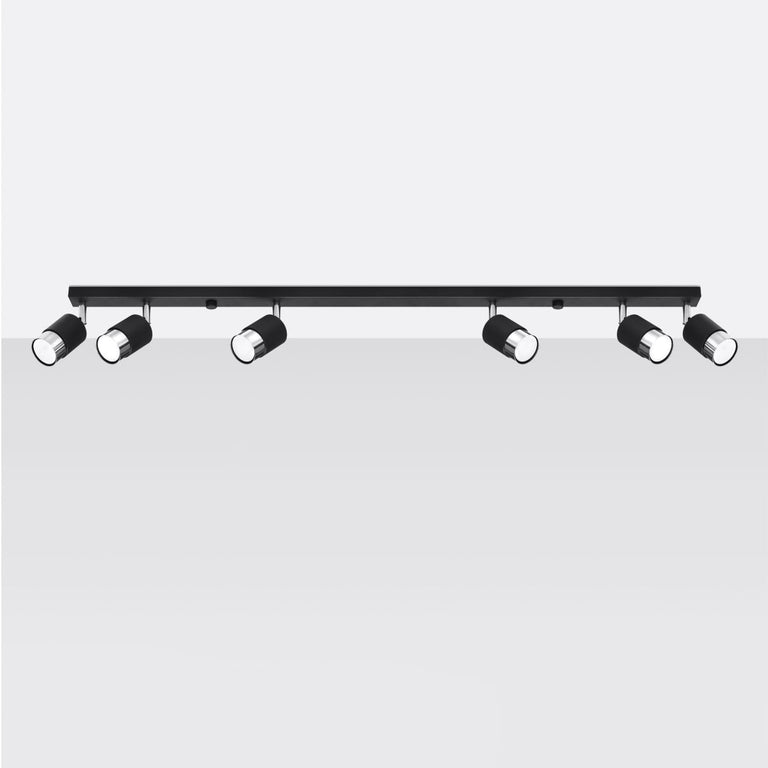 Sollux Lighting Ceiling Lamp NERO 6 Black/Chrome