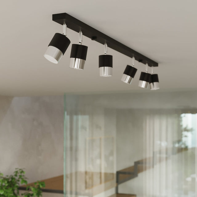 Sollux Lighting Ceiling Lamp NERO 6 Black/Chrome