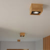 Flush mount ceiling light fixture Sollux Lighting Ceiling lamp QUATRO 1 natural wood