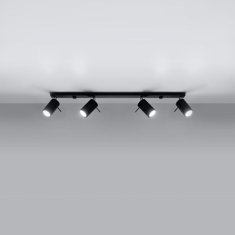 Sollux Lighting Ceiling Lamp RING 4L Black
