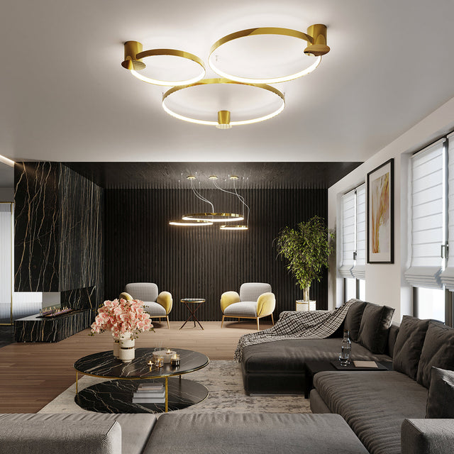 Sollux Lighting Ceiling Lamp RIO 78 Polished Gold LED 3000K