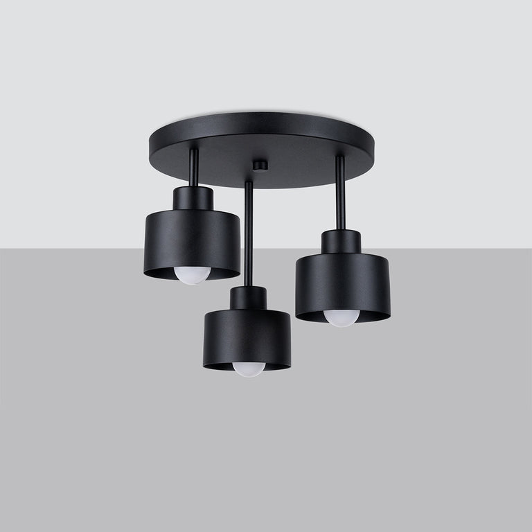 Sollux Lighting Ceiling Lamp SAVAR 3 Black