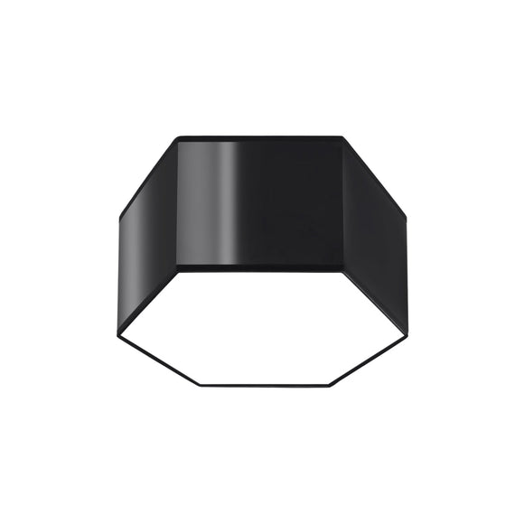 Hexagonal led ceiling light Sollux Lighting Ceiling lamp SUNDE 15 black