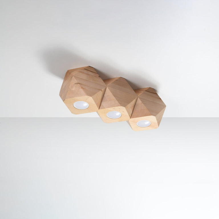 Sollux Lighting Ceiling Lamp WOODY 3 Natural Wood