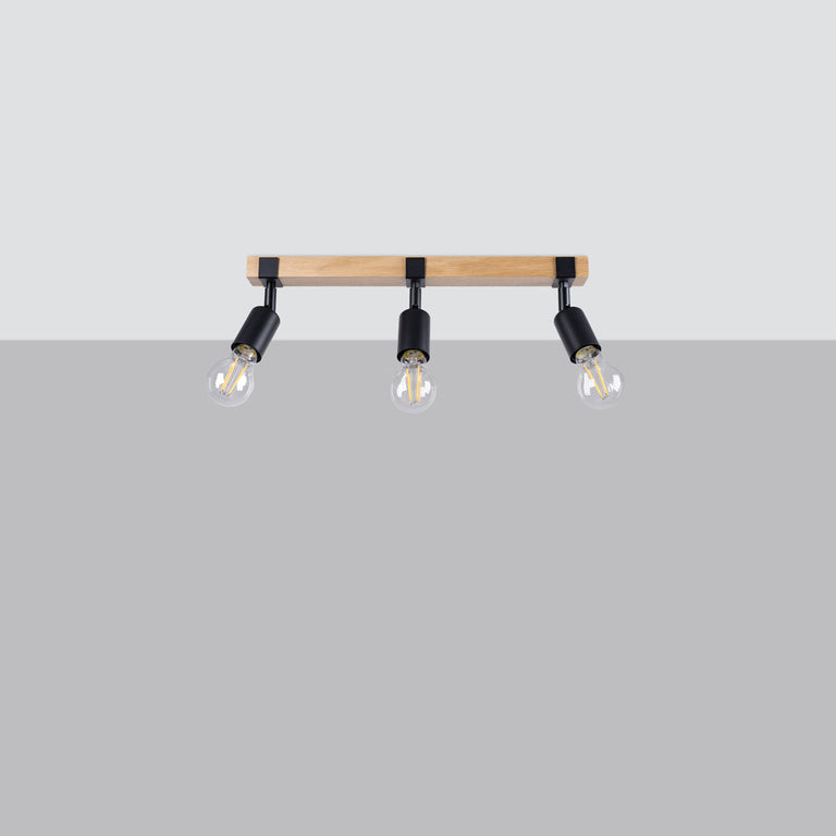 Sollux Lighting Ceiling Lamp ZUCA 3 Black