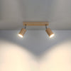 Rustic Sollux Lighting Ceiling Lamp BERG 2 Natural Wood with LED lights
