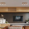 Rustic semi flush ceiling lights Sollux Lighting Ceiling lamp BERG 6 natural wood