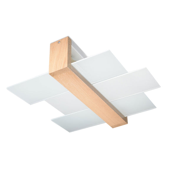 Sollux Lighting Ceiling Lamp FENIKS 2 Natural Wood modern flush ceiling light